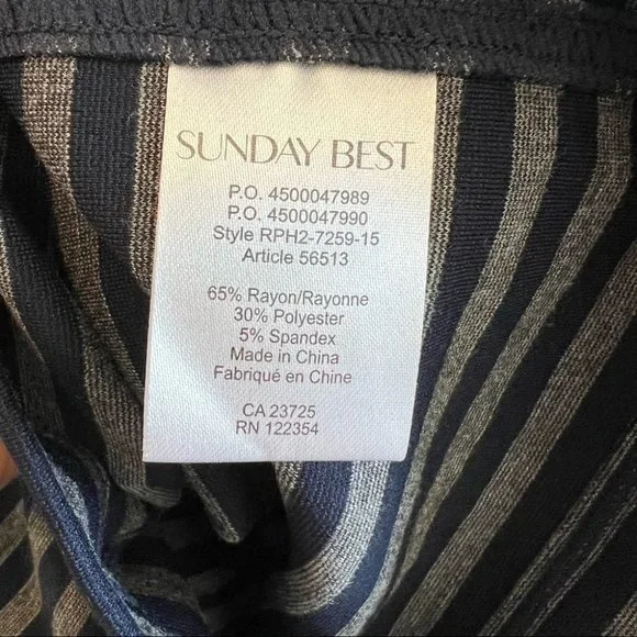 NWT Aritzia Sunday Best Mitford Mini Skirt Navy Blue and Grey Striped - Picture 10 of 11